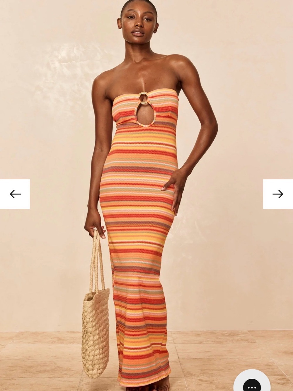 MONTEGO BANDEAU DRESS - SARDINIA STRIPE- Petite